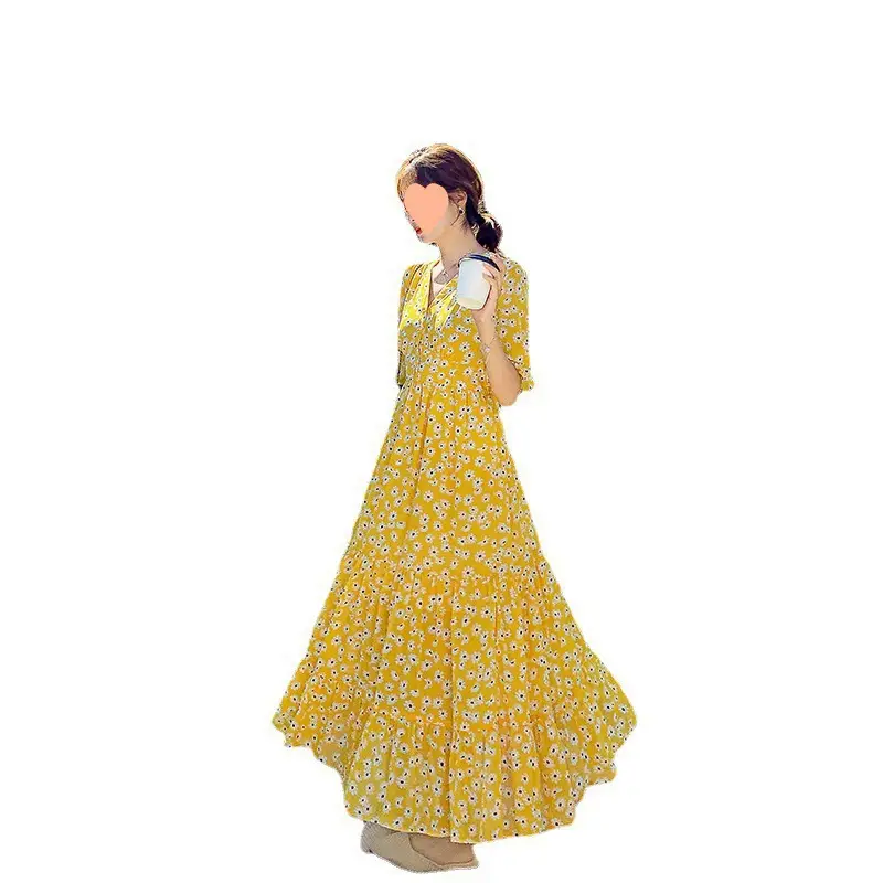 Women's Chiffon Polka Dot Long Skirt Dress - Image 12