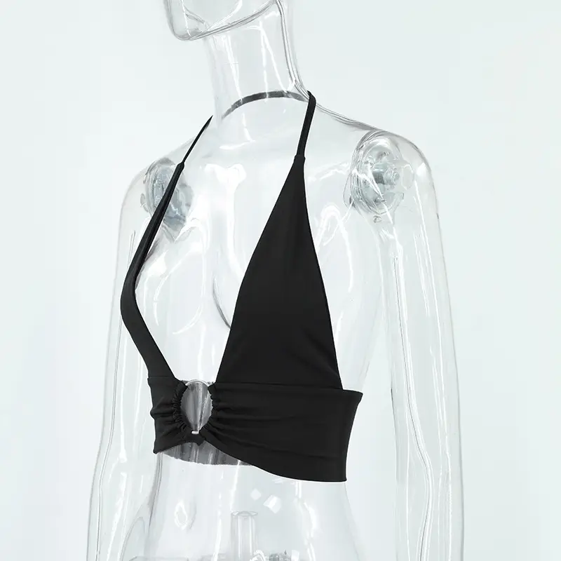 White Round Hook Crop Top for Women — feature 13