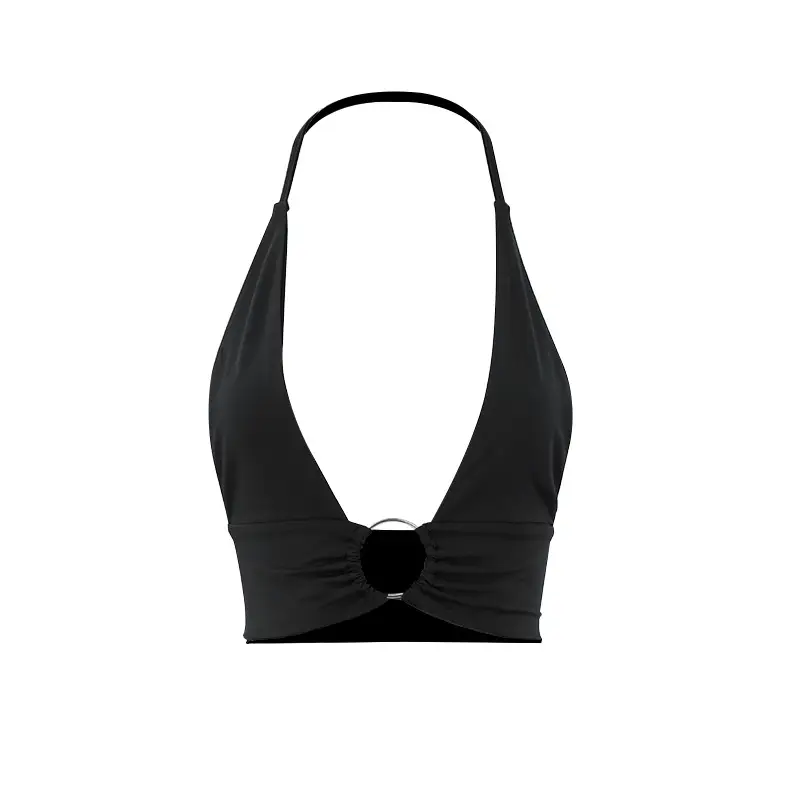 White Round Hook Crop Top for Women — feature 20