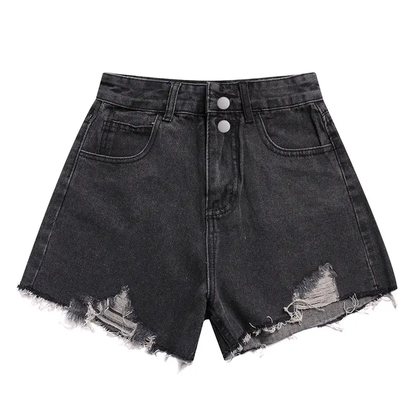 White High Waist Denim Shorts 2021 Summer - Image 9