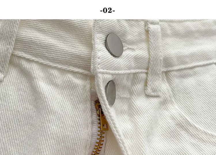 White High Waist Denim Shorts 2021 Summer — feature 7