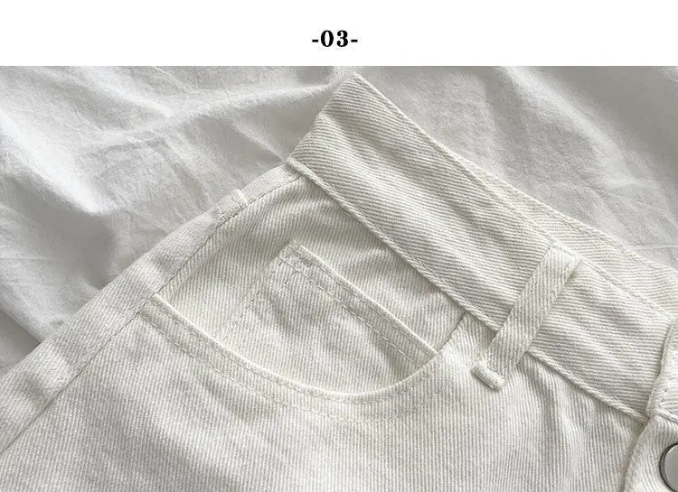 White High Waist Denim Shorts 2021 Summer — feature 8