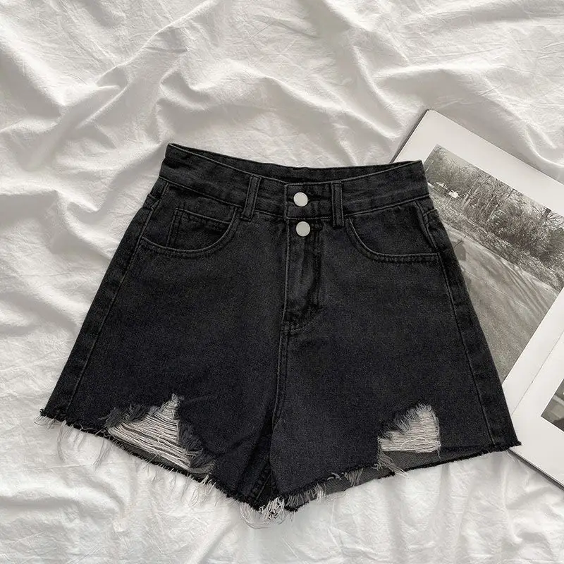 White High Waist Denim Shorts 2021 Summer - Image 2