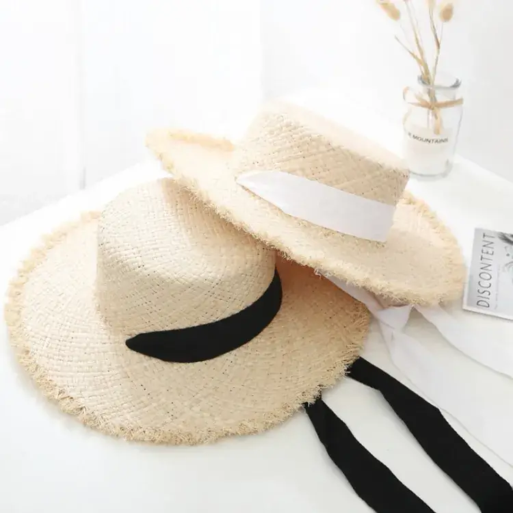 Children Straw Hat Sun Hat Lightweight Raffia Korean Style - Image 7