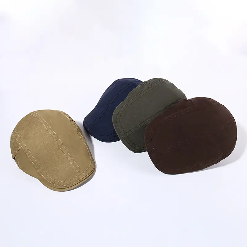 Women Cotton Painter's Cap Solid Brown Baseball Cap - Image 9