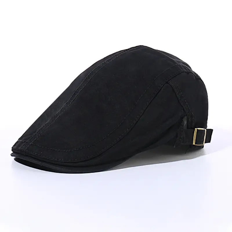 Women Cotton Painter's Cap Solid Brown Baseball Cap - Image 2