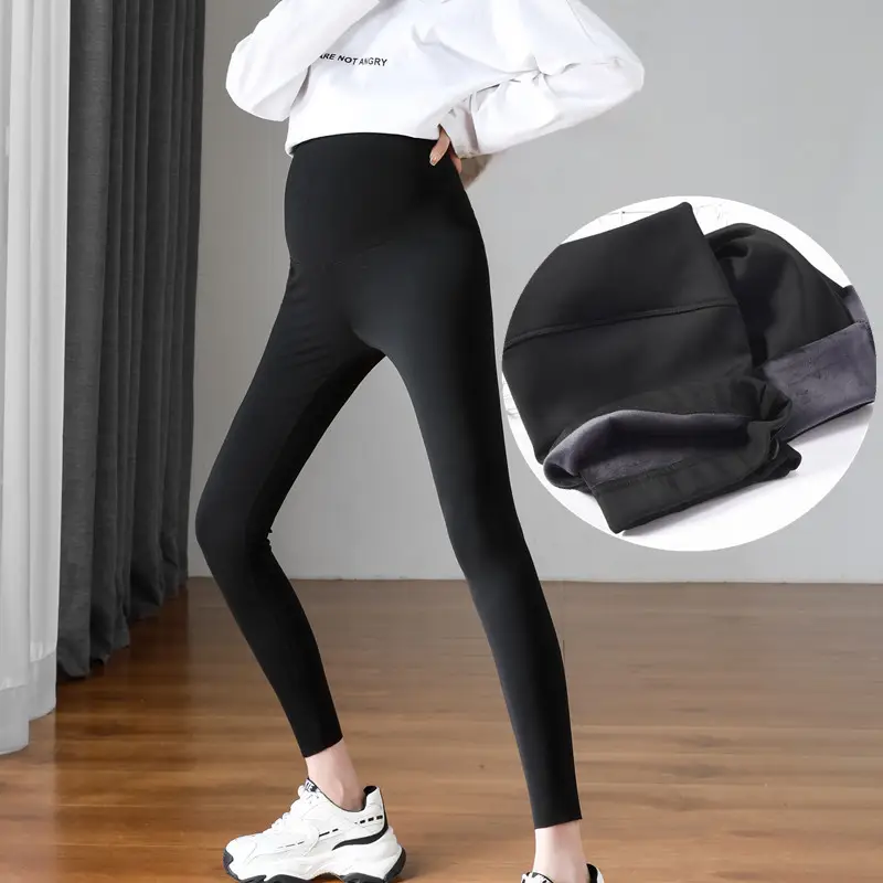 Plus Size Fleece Lined Sharkskin Pants Black - Image 7