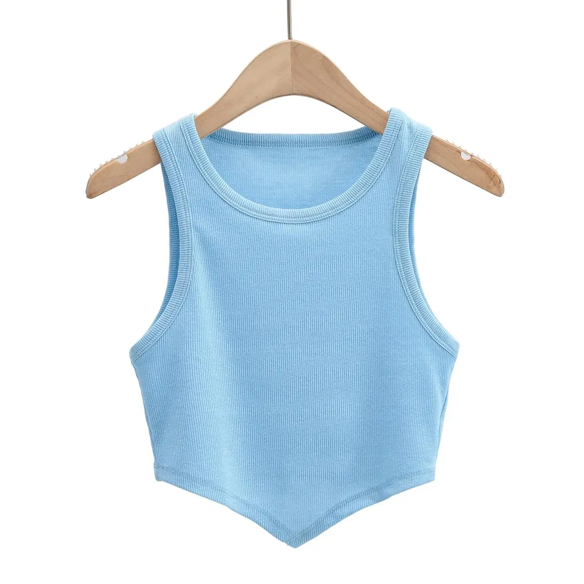 White Stretch Slim Sleeveless Vests for Women - Image 7
