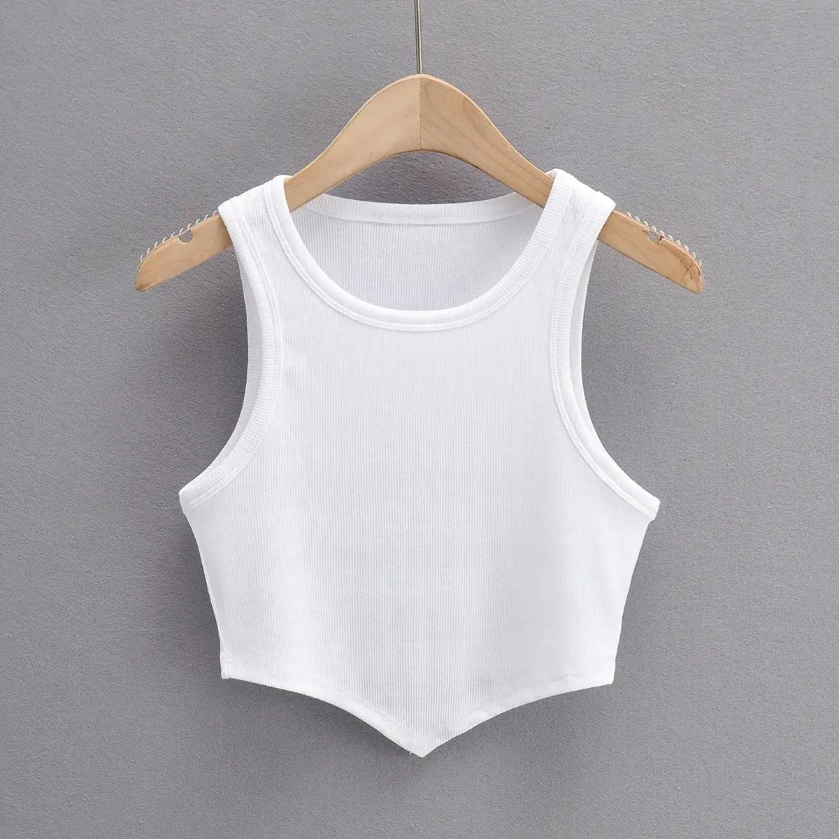 White Stretch Slim Sleeveless Vests for Women - Image 2