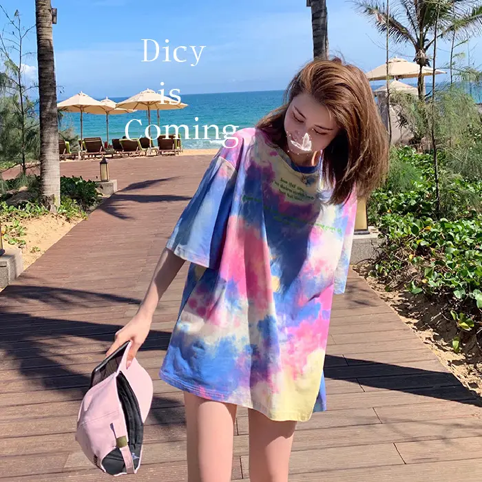 Women Tie-dye Short Sleeve T-Shirt Summer 2021 - Image 9