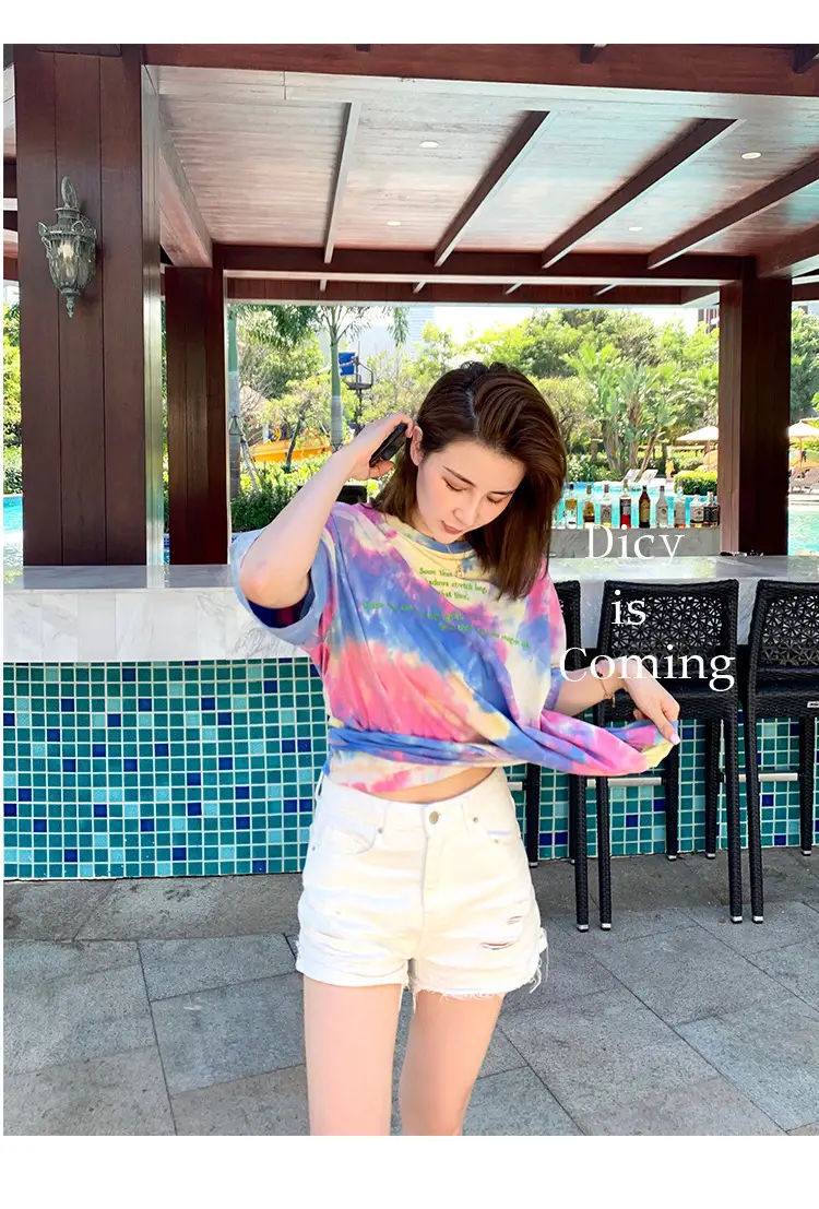 Women Tie-dye Short Sleeve T-Shirt Summer 2021 — feature 12