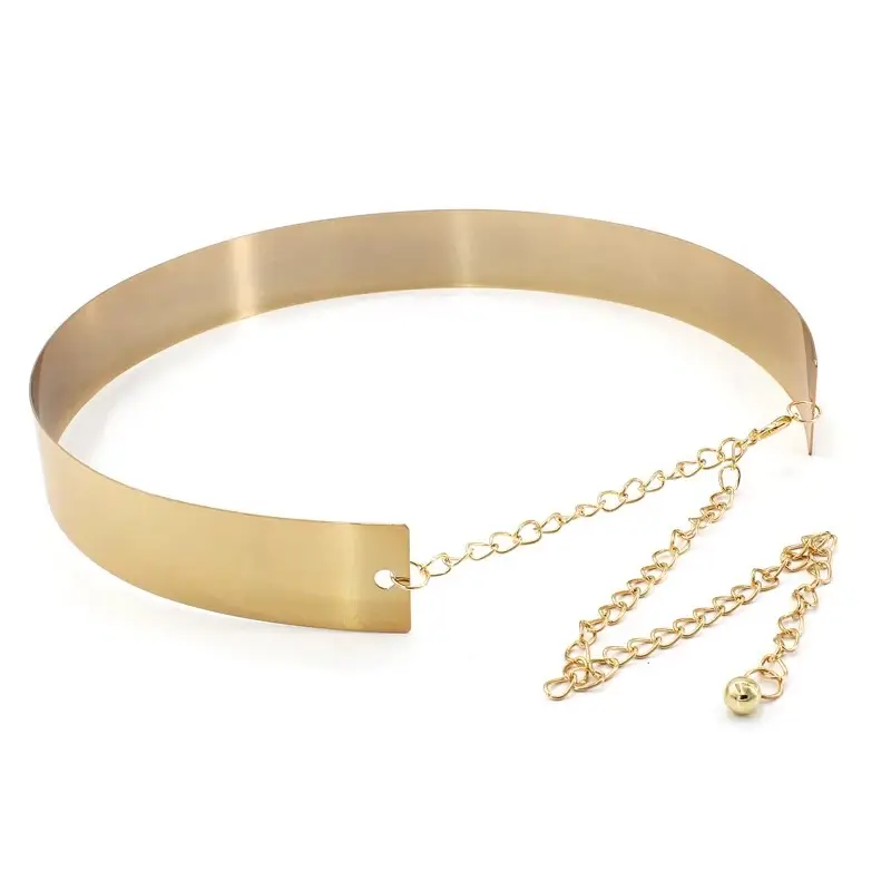 European American Women's Mirror Waist Belt Chain 2cm 3.5cm