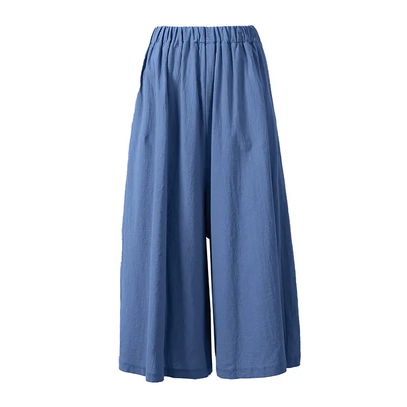 Lotte Cotton Wide Leg Pants Navy Blue 2021 - Image 10