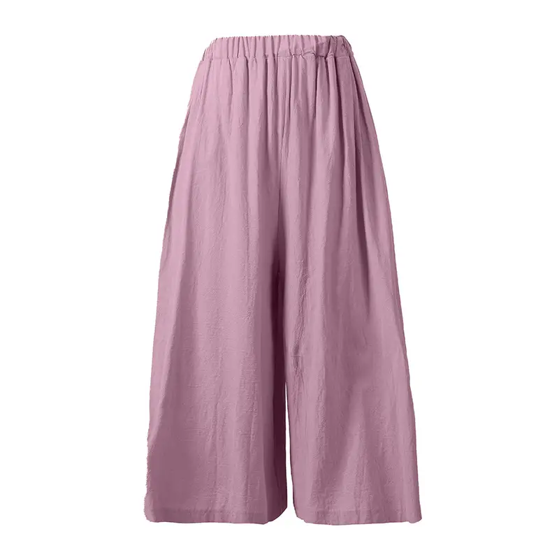 Lotte Cotton Wide Leg Pants Navy Blue 2021 - Image 6