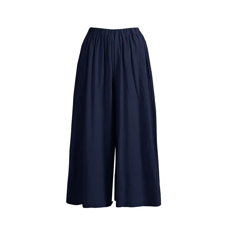 Lotte Cotton Wide Leg Pants Navy Blue 2021 - Image 8
