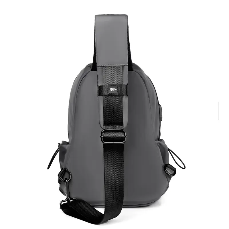 Men's Black Crossbody USB Charging Backpack - Image 4