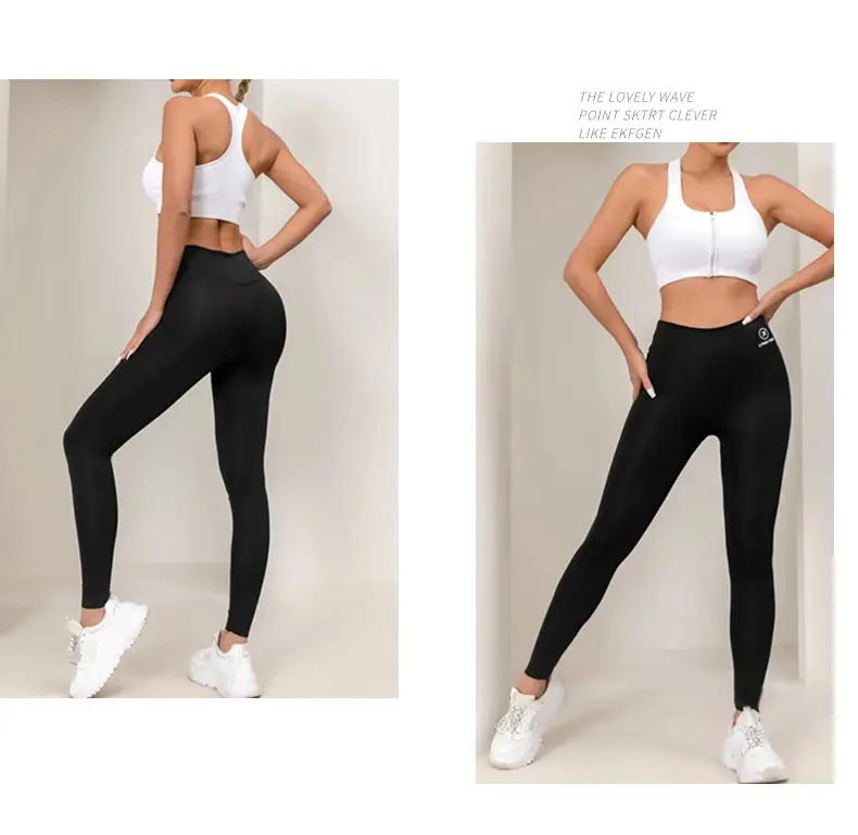 Black TK Stretch High Waist Yoga Leggings Women — feature 10