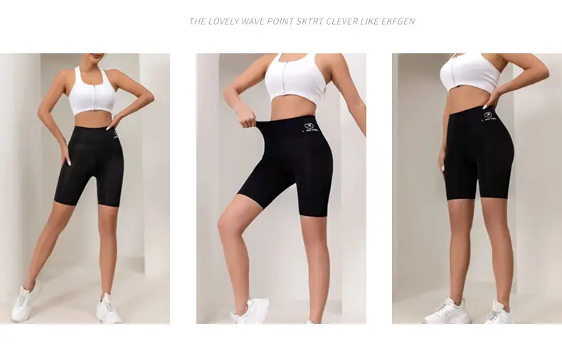 Black TK Stretch High Waist Yoga Leggings Women — feature 13