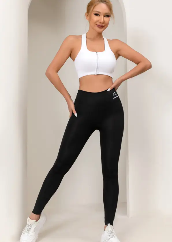Black TK Stretch High Waist Yoga Leggings Women — feature 18