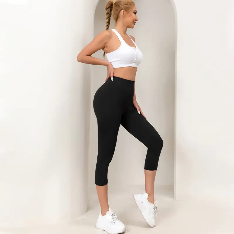 Black TK Stretch High Waist Yoga Leggings Women - Image 2