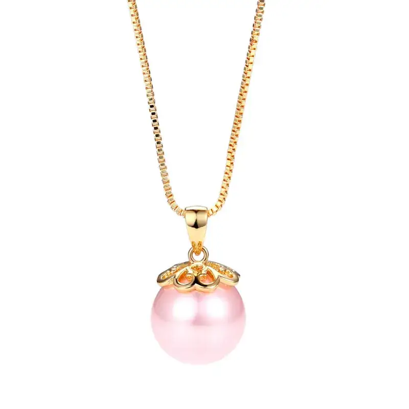 Pink Pearl Flower Pendant Necklace for Women - Image 5