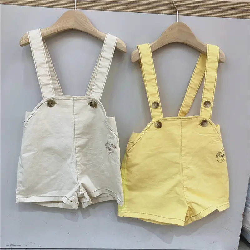 2026 Korean Boys Summer Striped T-Shirt Overalls Set