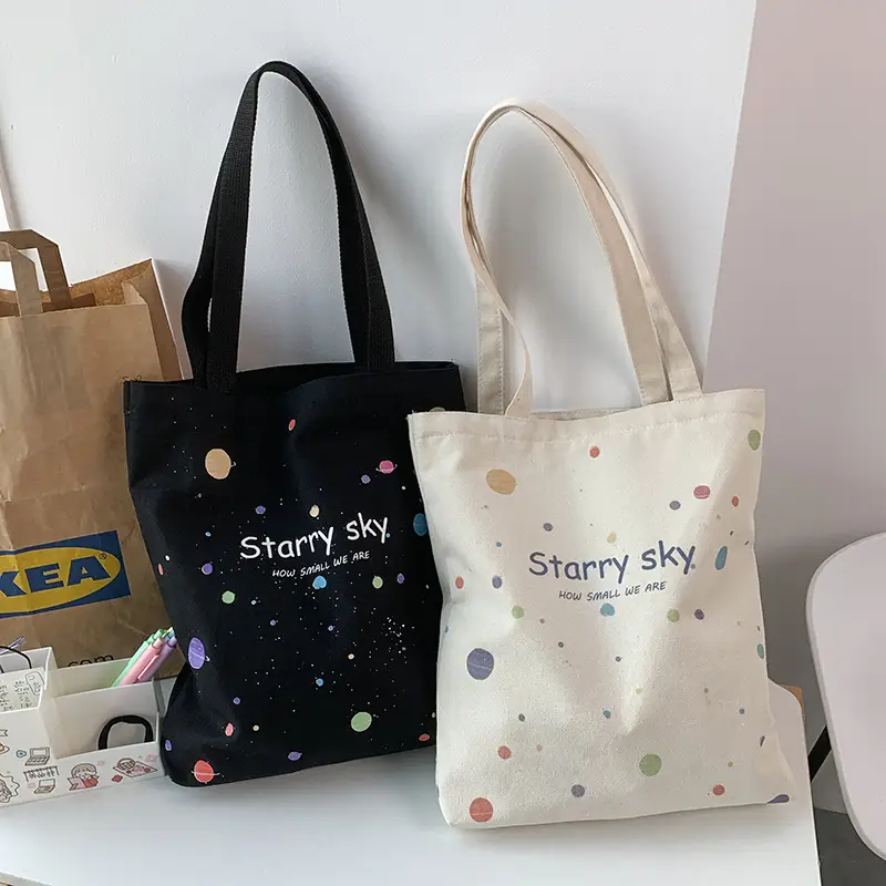 Spring and Summer Canvas Bag Women's Summer Ins Japanese Style Han Feng Large Capacity Student Class Schoolbag Shoulder Hand Carrying Bag - Image 6