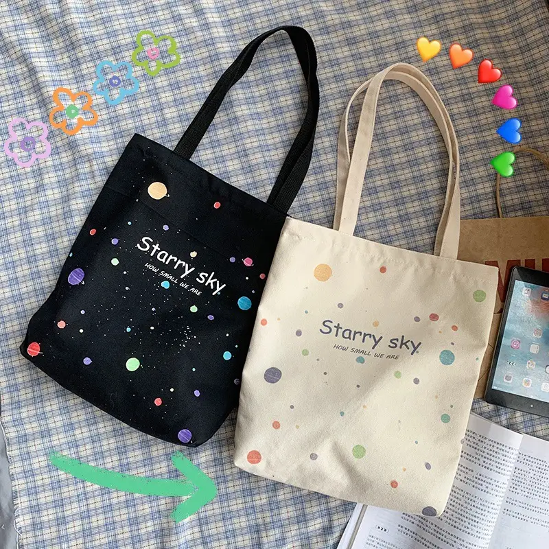Spring and Summer Canvas Bag Women's Summer Ins Japanese Style Han Feng Large Capacity Student Class Schoolbag Shoulder Hand Carrying Bag — feature 15