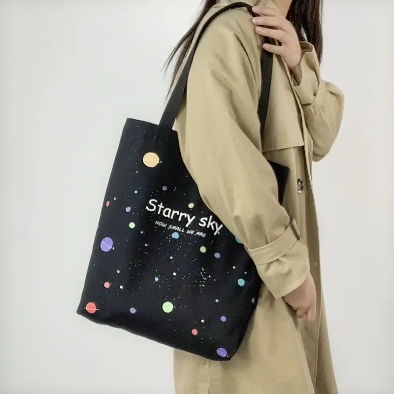 Spring and Summer Canvas Bag Women's Summer Ins Japanese Style Han Feng Large Capacity Student Class Schoolbag Shoulder Hand Carrying Bag — feature 17