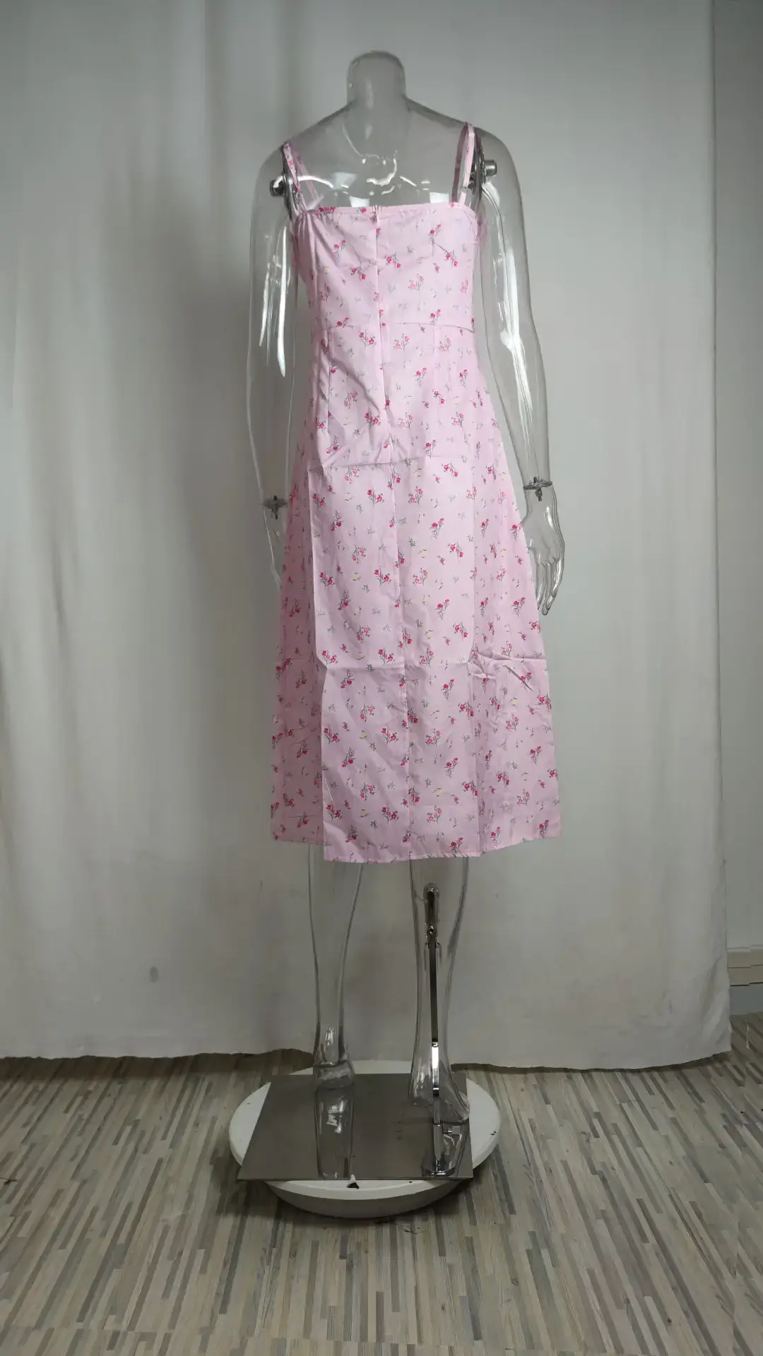 2026 Printed Tie-Up Slit Strap Dress Brown — feature 30