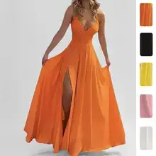 2026 Printed Tie-Up Slit Strap Dress Brown — feature 78