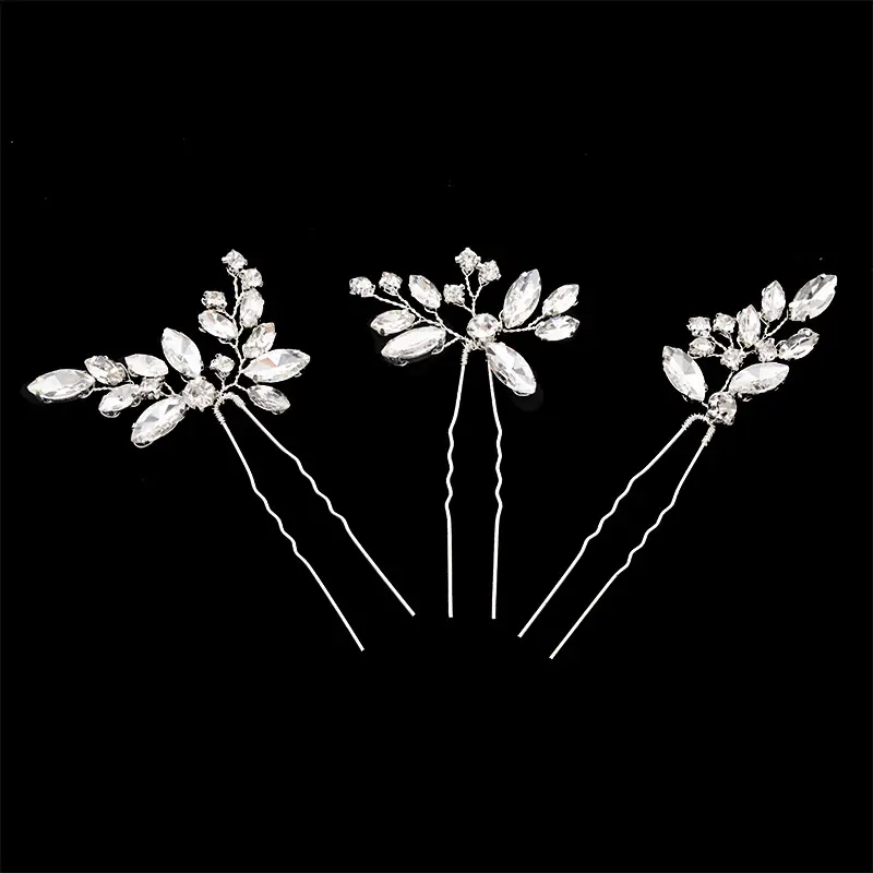 2023 Women Crystal Leaf Hairpins Wedding Accessories - Image 6