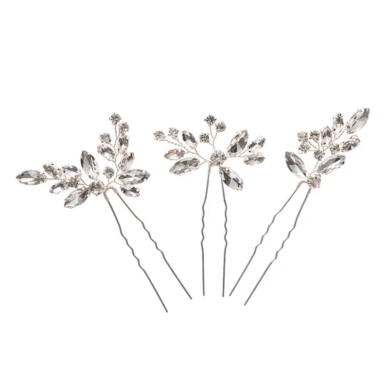 2023 Women Crystal Leaf Hairpins Wedding Accessories - Image 7