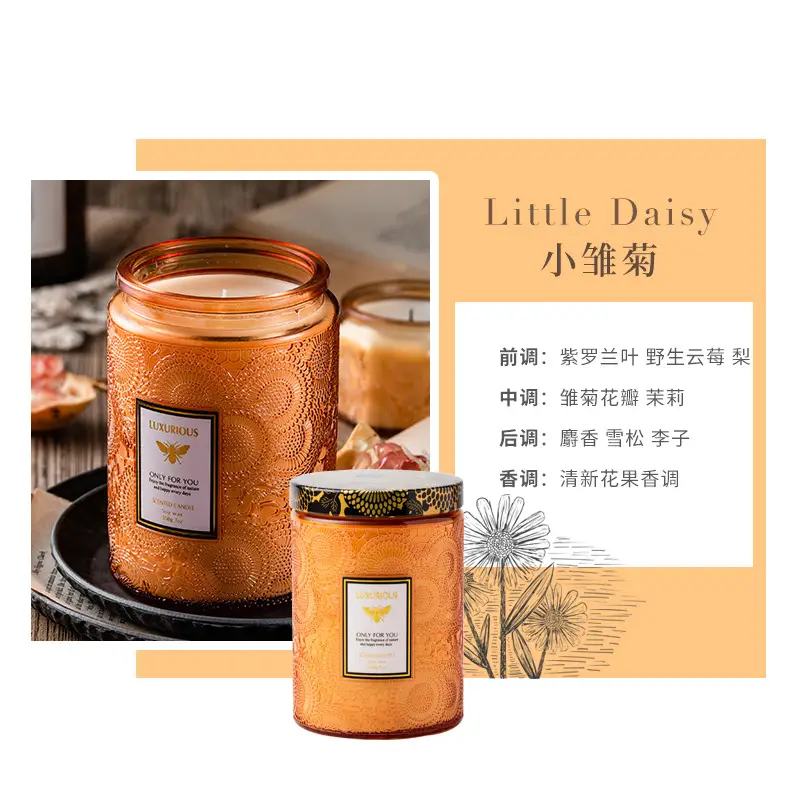 Embossed Aromatherapy Candle Cup, Handmade Soybean Aromatherapy Candle, Smoke-Free High-End Souvenir Aromatherapy Candle, Essential Oil Aromatherapy - Image 5