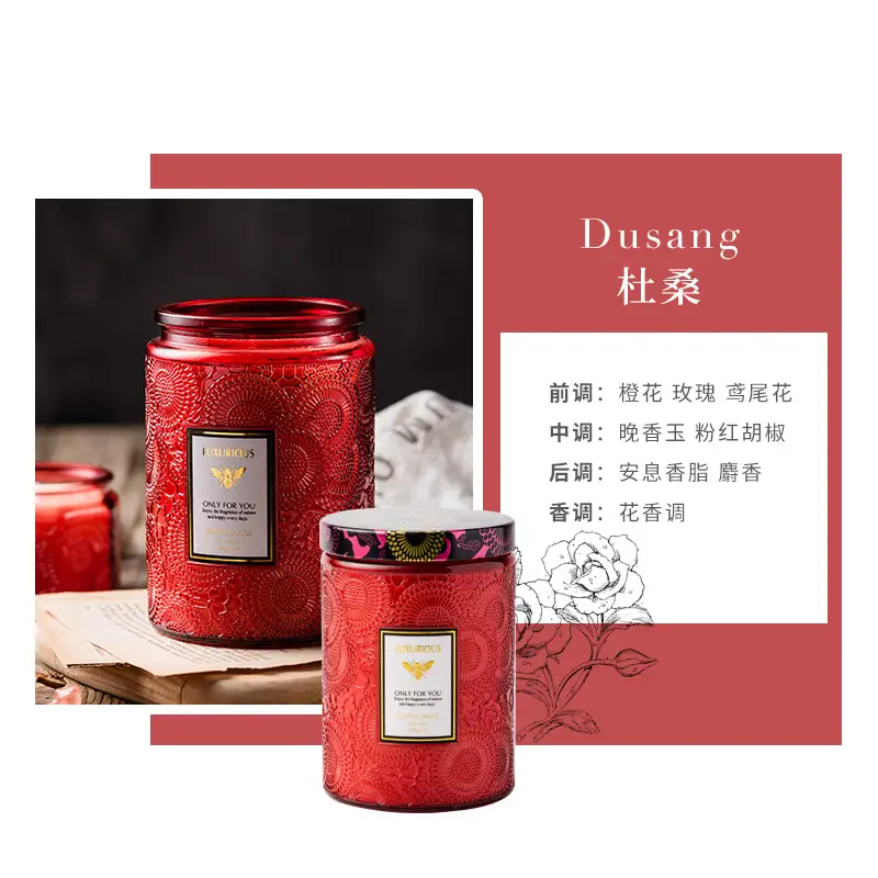 Embossed Aromatherapy Candle Cup, Handmade Soybean Aromatherapy Candle, Smoke-Free High-End Souvenir Aromatherapy Candle, Essential Oil Aromatherapy - Image 8