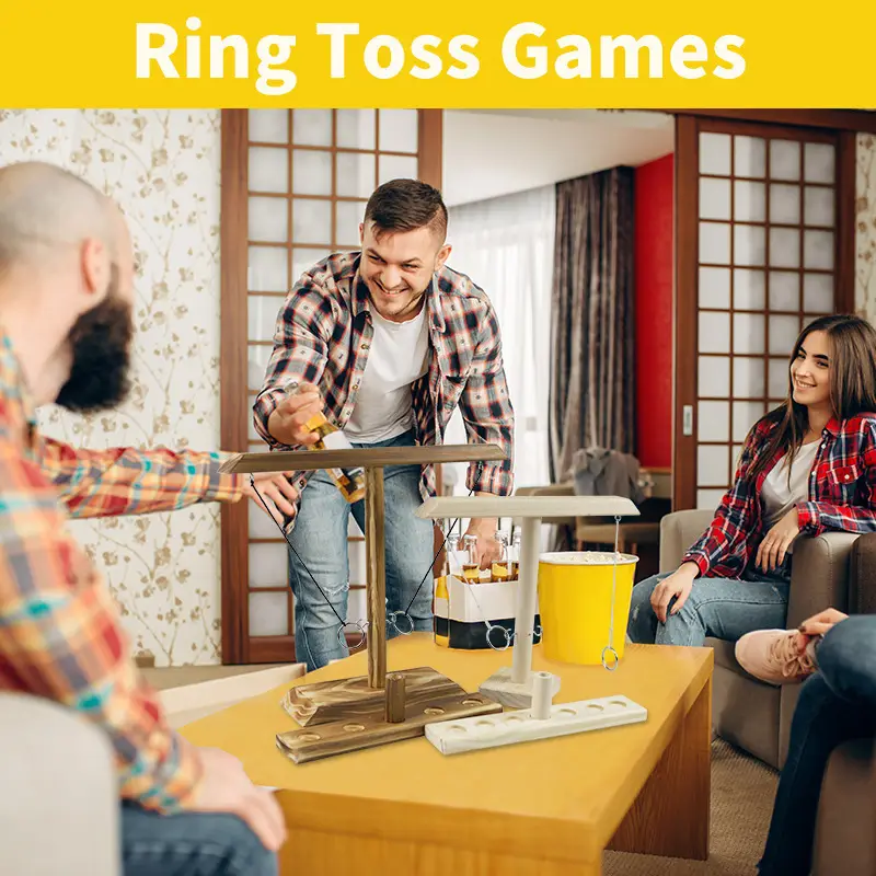 Ring Toss Game Wooden Double Board Toy for Kids - Image 5