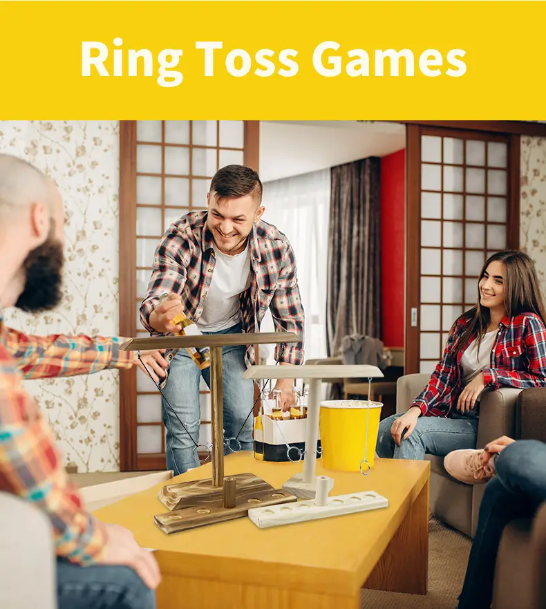 Ring Toss Game Wooden Double Board Toy for Kids — feature 19