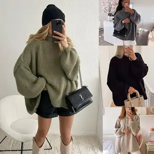 Women 2023 Black Knitted Half-Turtleneck Sweater — feature 5