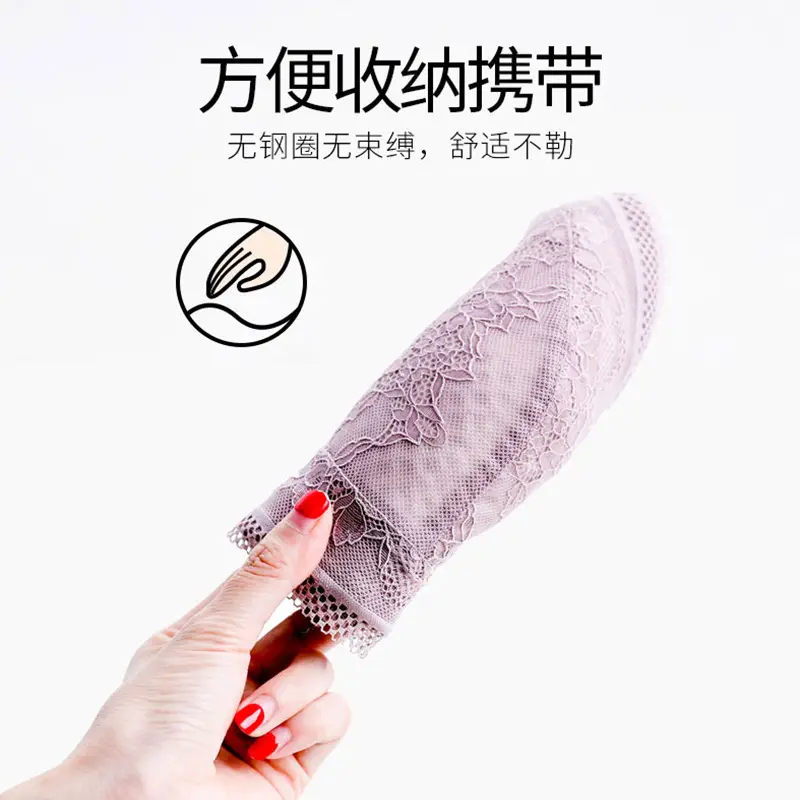 Large Size Underwear Women's Ultra-thin No Steel Rings Large Chest Shown Small Gathered Anti-walking Light Collapsing Comforatant Breast Summer Fat Girl's Bra