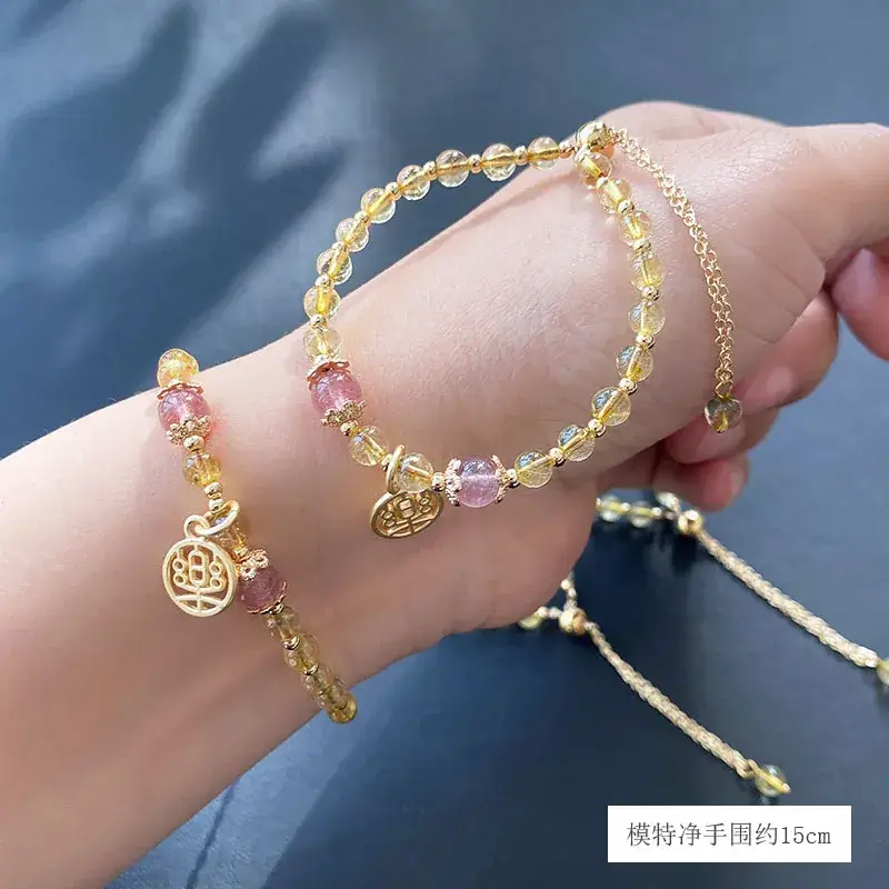 Jingyao Golden Crystal Hair Chains for Women
