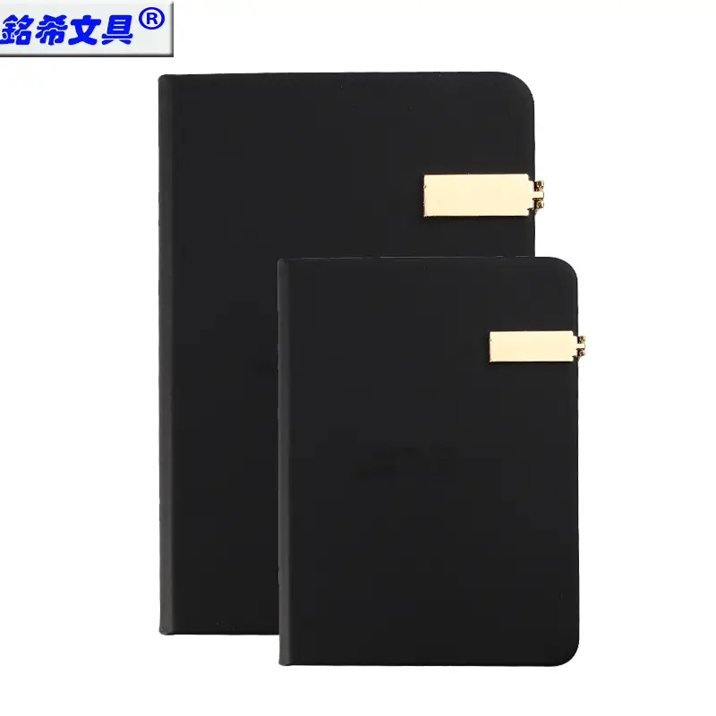 Black Notebook Set with Gold Stamps for Business Use - Image 6