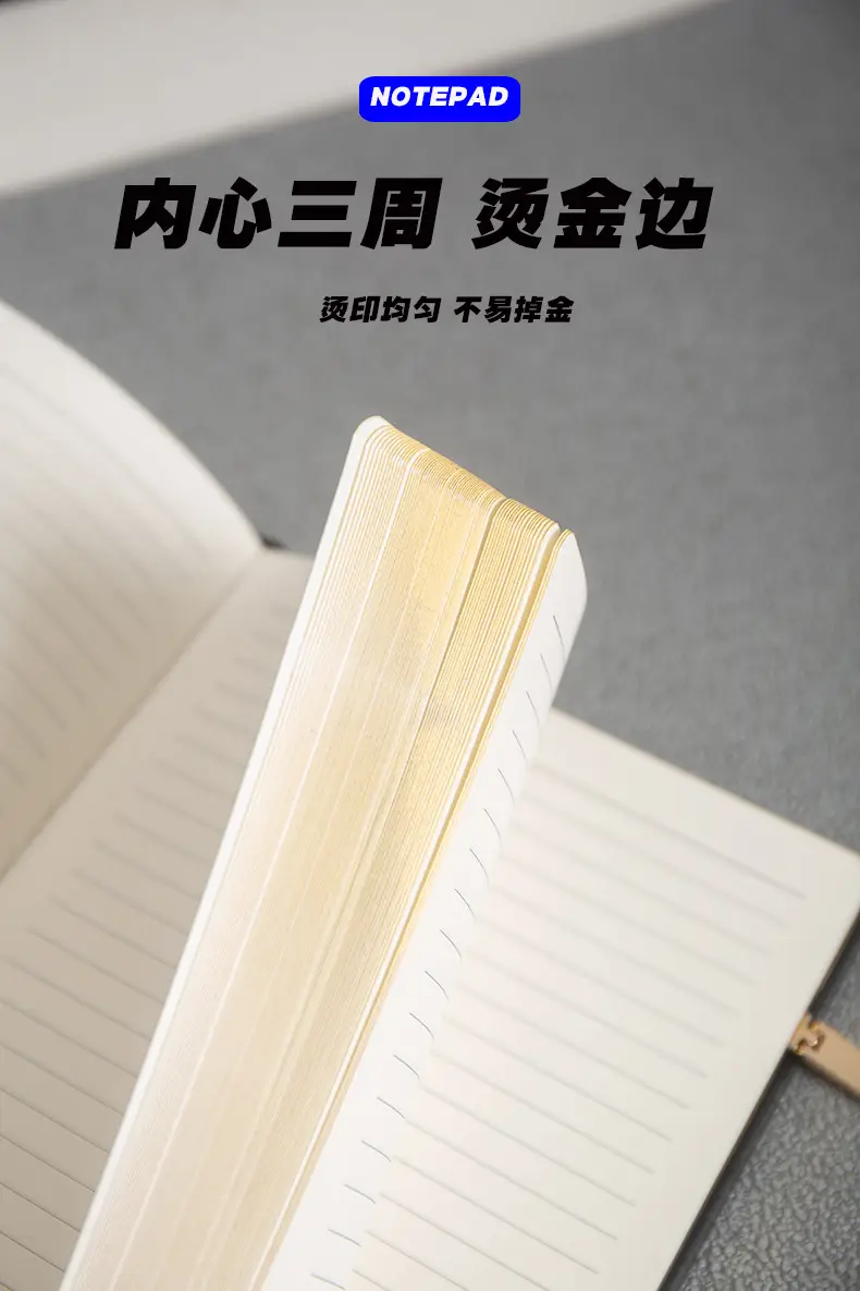 Black Notebook Set with Gold Stamps for Business Use — feature 10