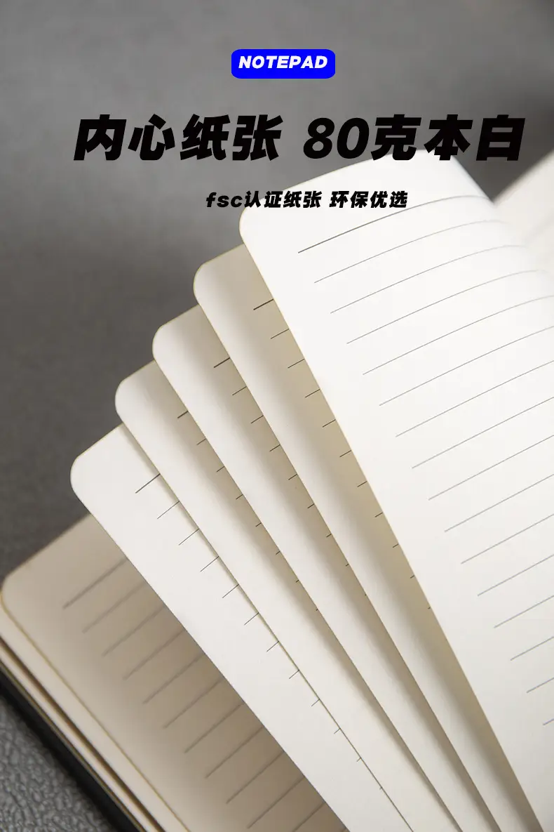 Black Notebook Set with Gold Stamps for Business Use — feature 13