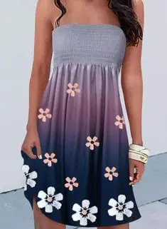 2023 Printed Off-Neck Backless Printed Skirt Set - Image 18