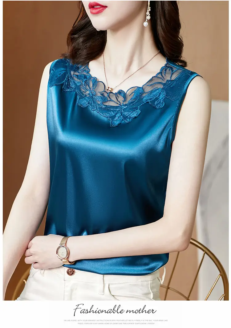 White Lace V-Neck Sleeveless Camisole for Women — feature 15