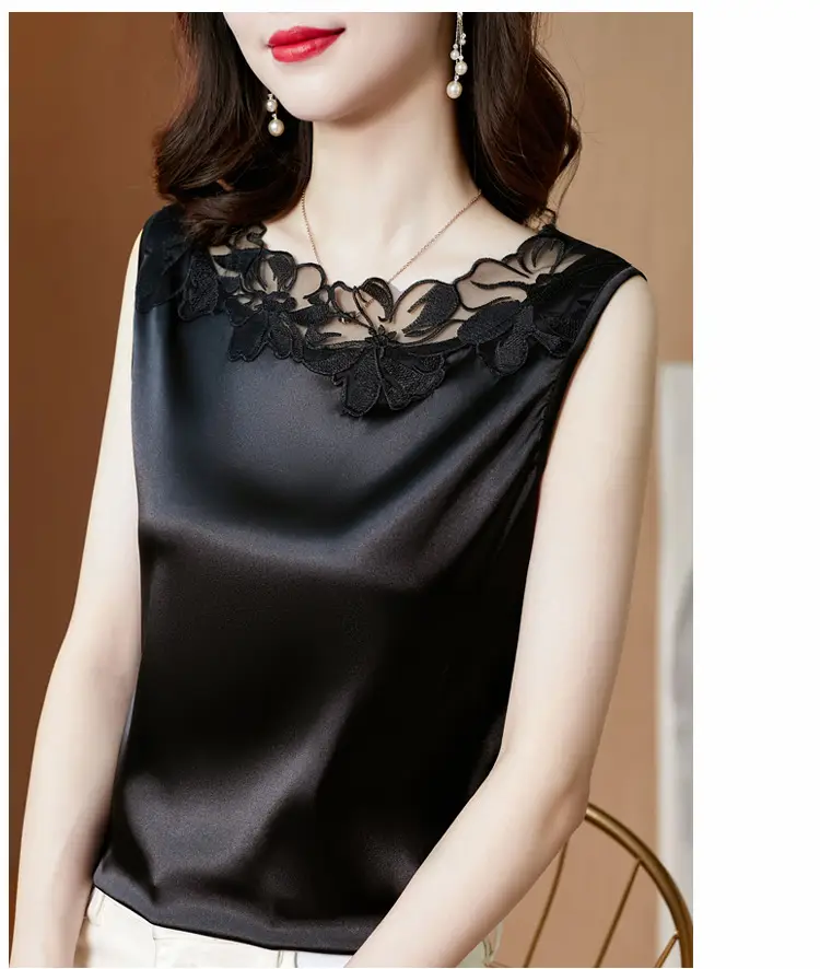 White Lace V-Neck Sleeveless Camisole for Women — feature 21