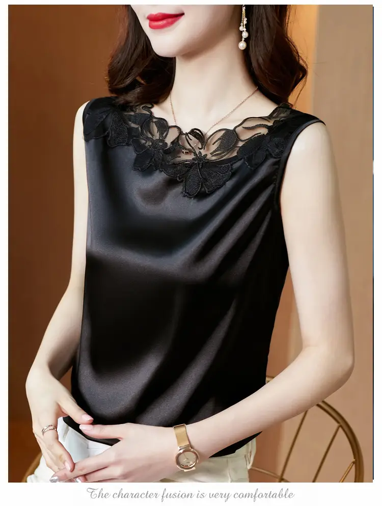White Lace V-Neck Sleeveless Camisole for Women — feature 22
