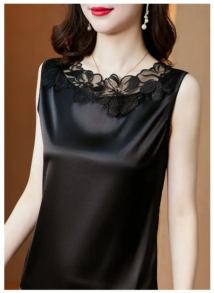 White Lace V-Neck Sleeveless Camisole for Women — feature 23