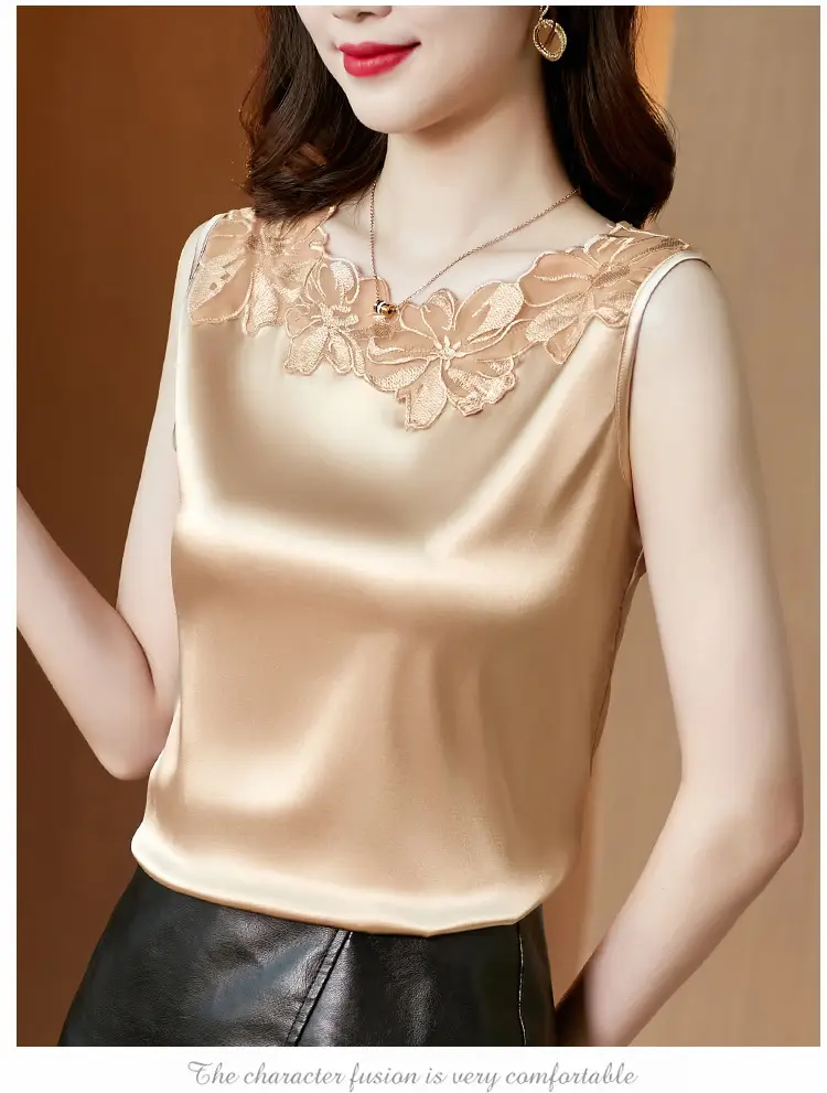 White Lace V-Neck Sleeveless Camisole for Women — feature 26