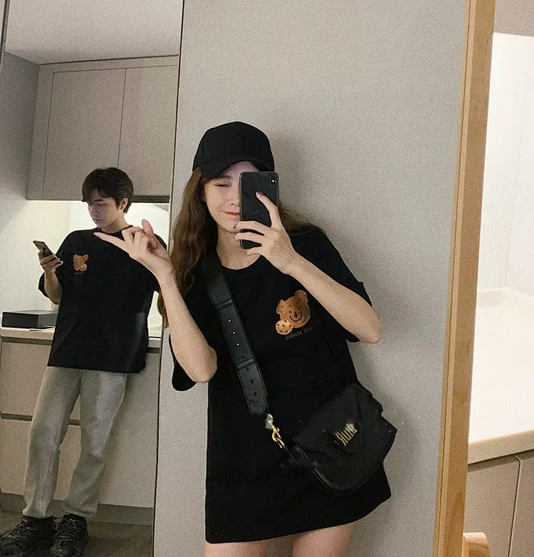 Women Korean Bear Cartoon T-Shirt White 2025 — feature 18